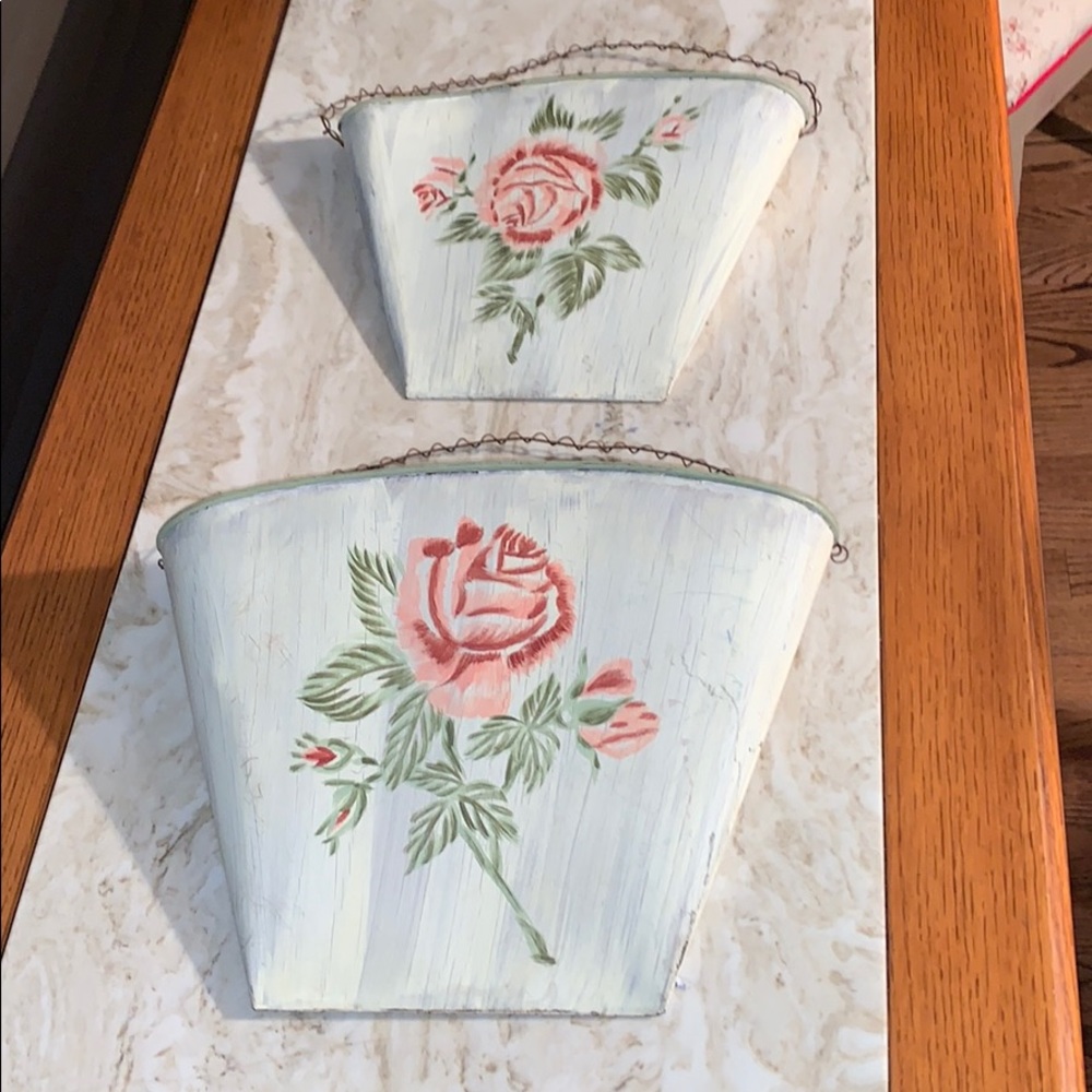 Vintage Cottage Look Handmade Metal Wall Mail /Flower Holder/Tools